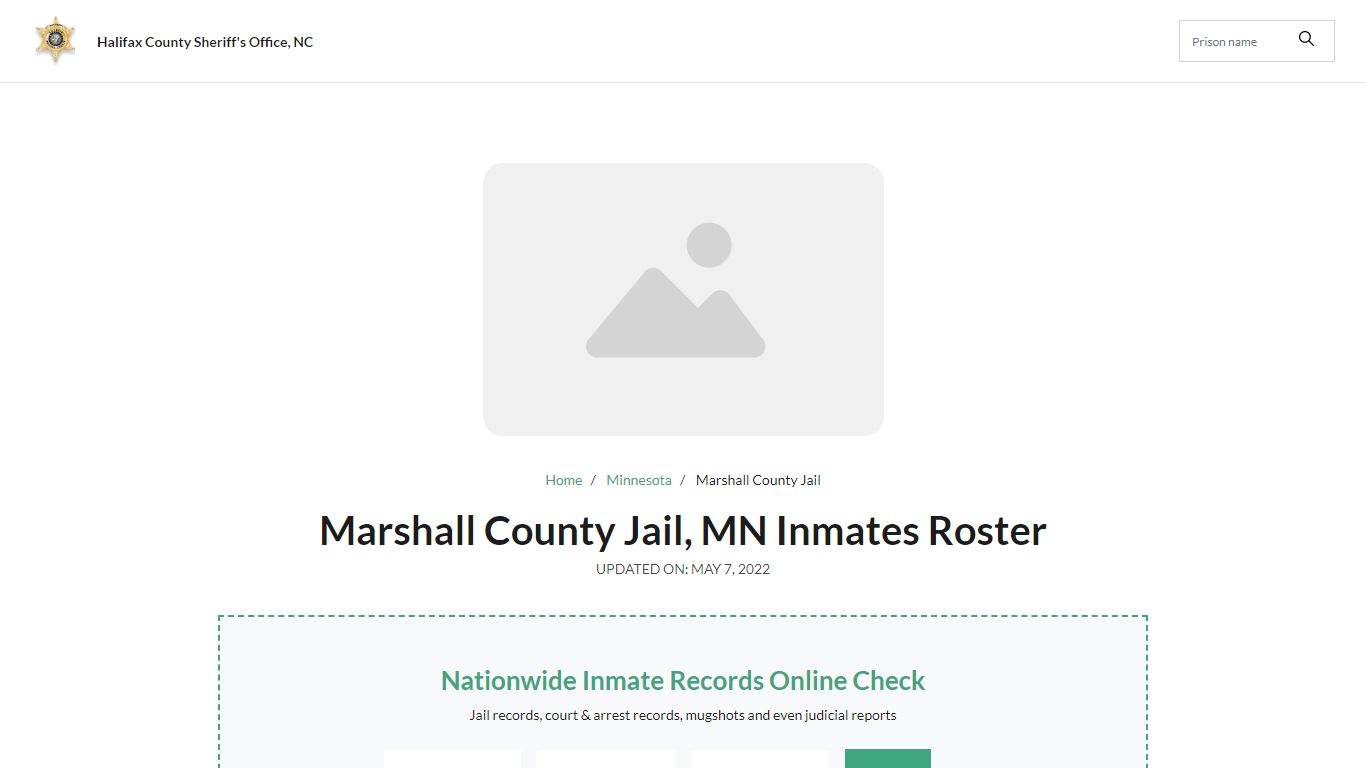 Marshall County Jail, MN Jail Roster, Name Search